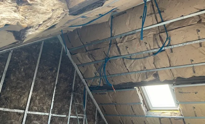 passage des alimentation avant placo , Doullens, SMSD Électricité