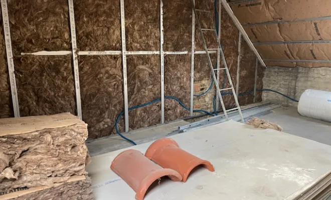passage des alimentation avant placo , Doullens, SMSD Électricité