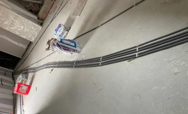 Passage des alimentation avant la chappe a Beauval, Doullens, SMSD Électricité